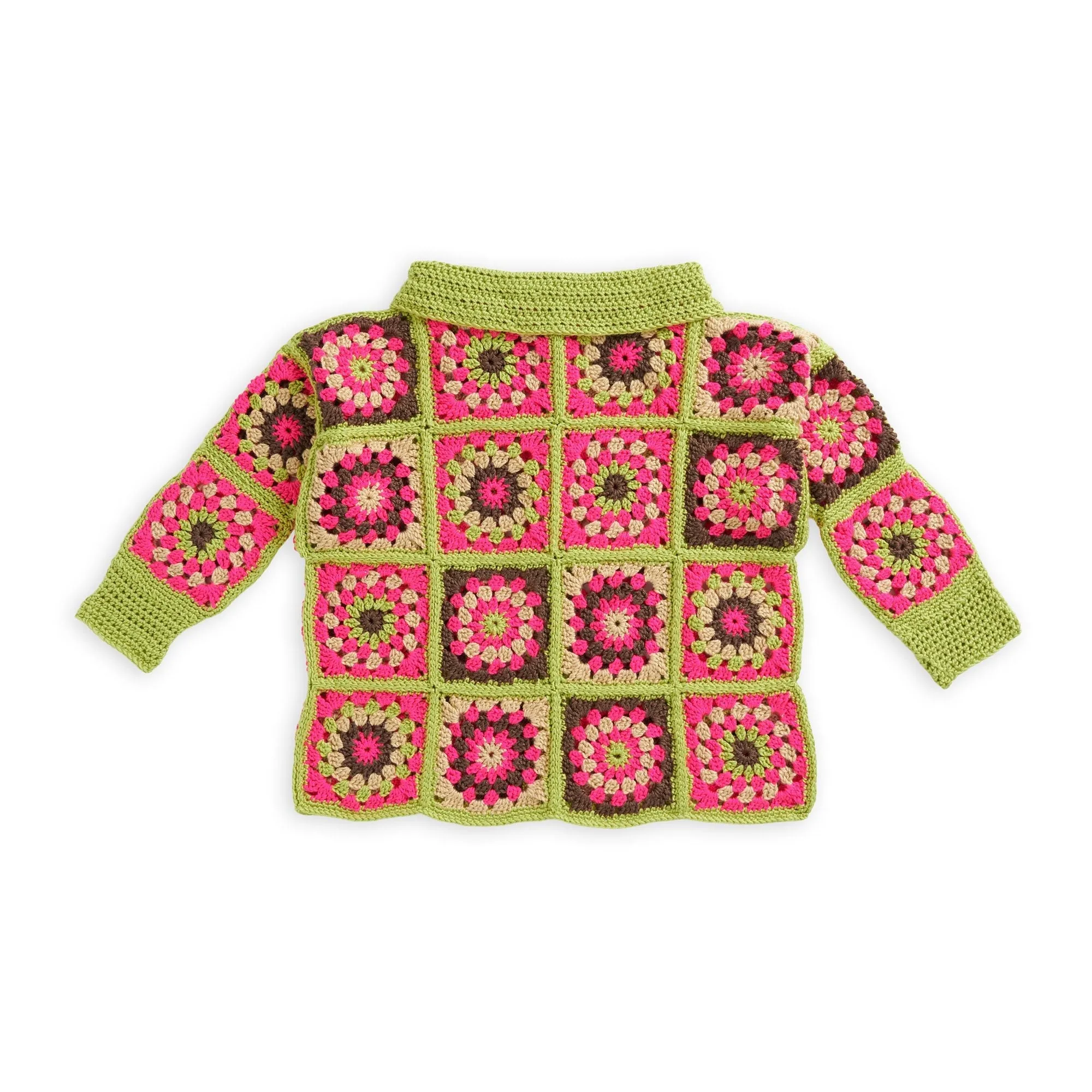 Caron Bright & Bold Crochet Granny Square Cardigan