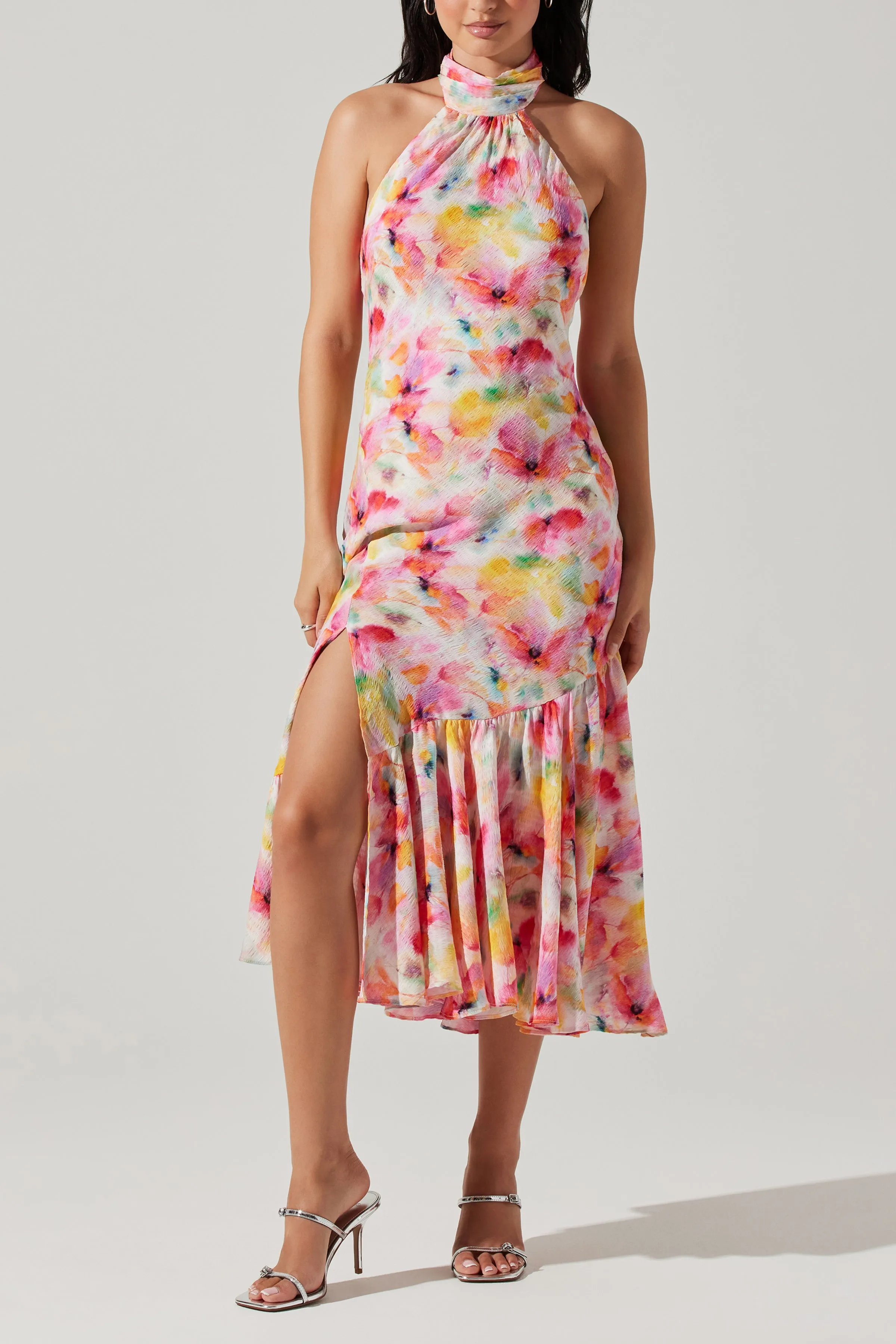 Caspia Dress Pink Multi Coral