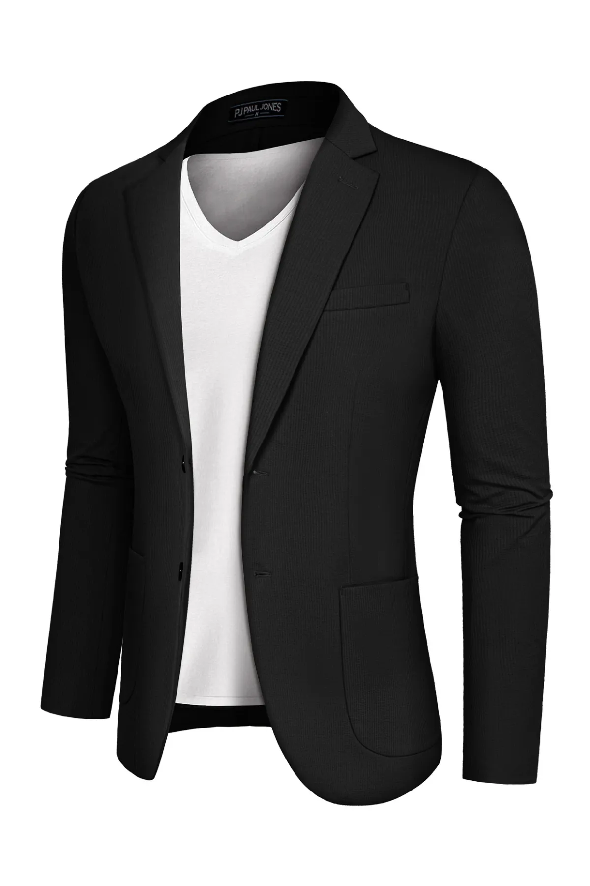 Casual Knit Blazer for Men Two Buttons Lightweight Business Sport Coat