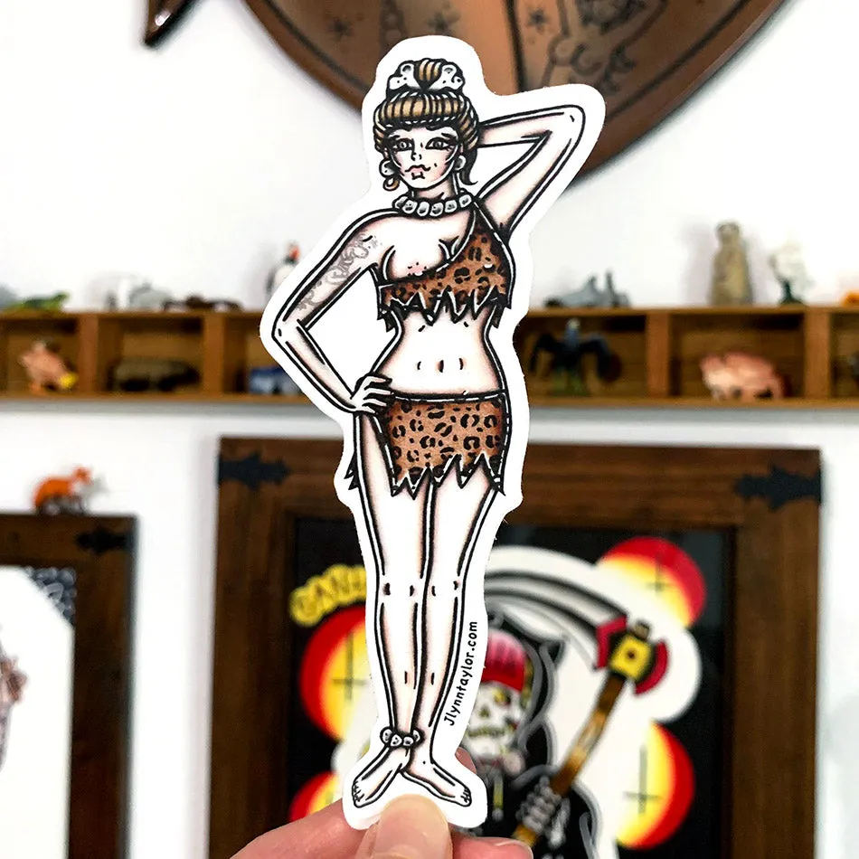 Cavewoman Pinup Sticker