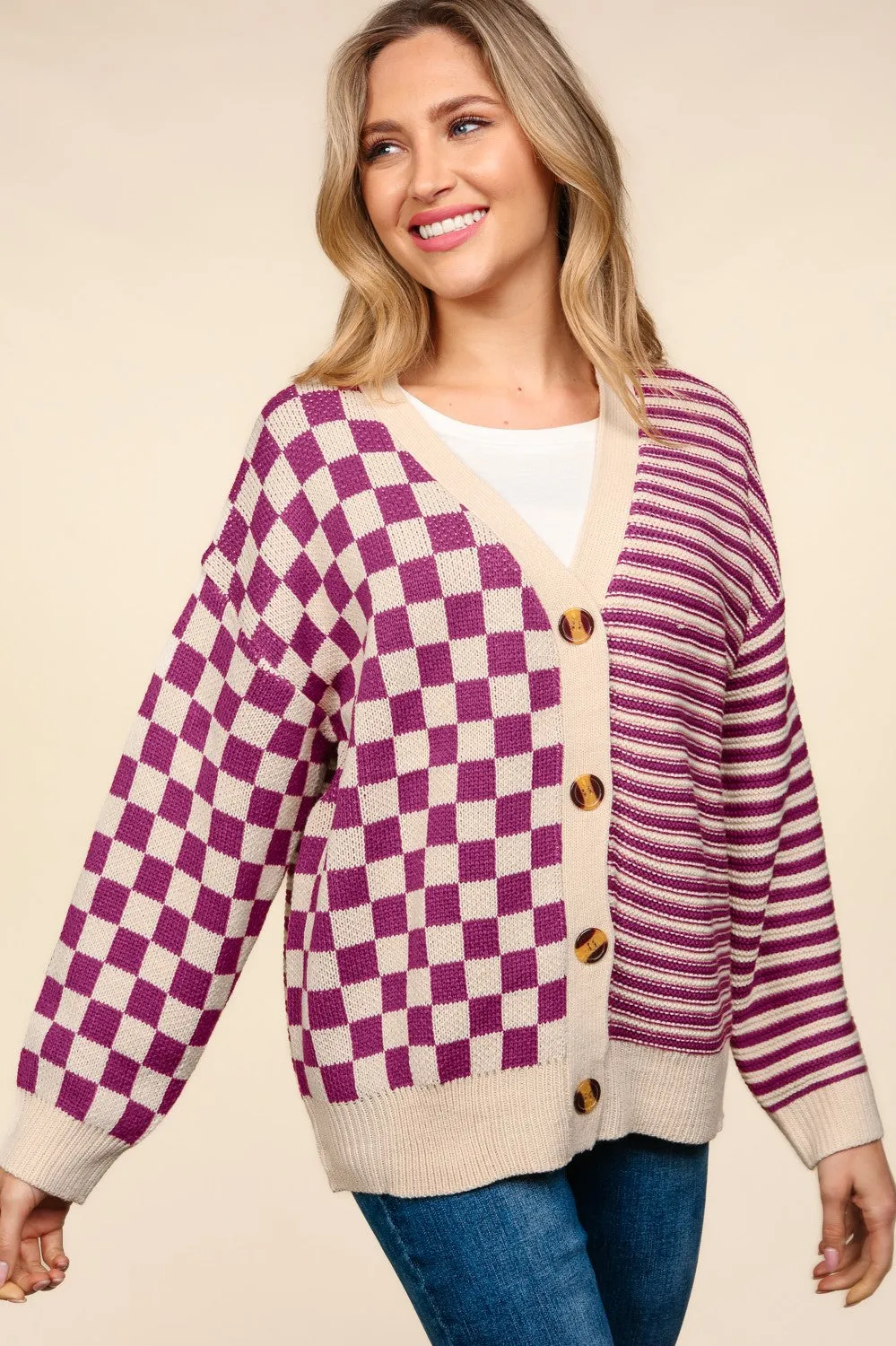 Charming Checkered Cardigan