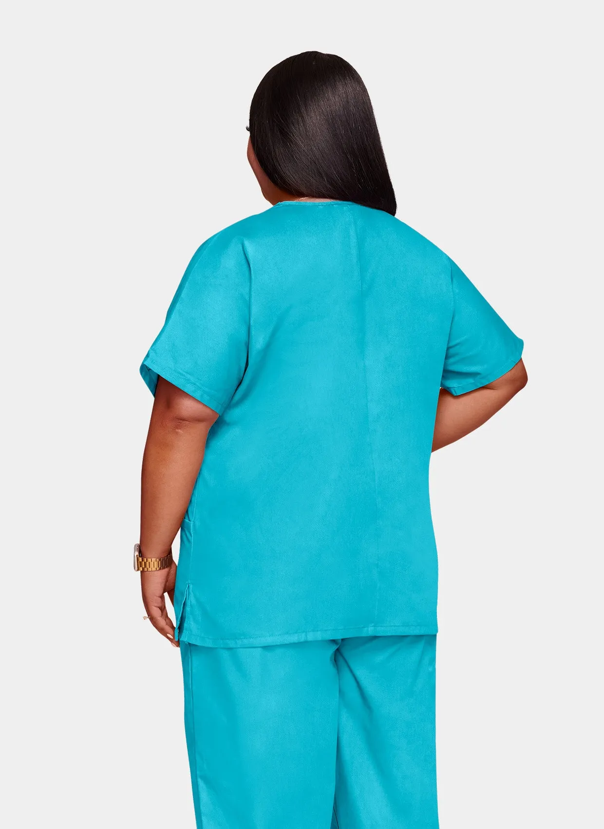 Cherokee Unisex Scrub Top - Turquoise