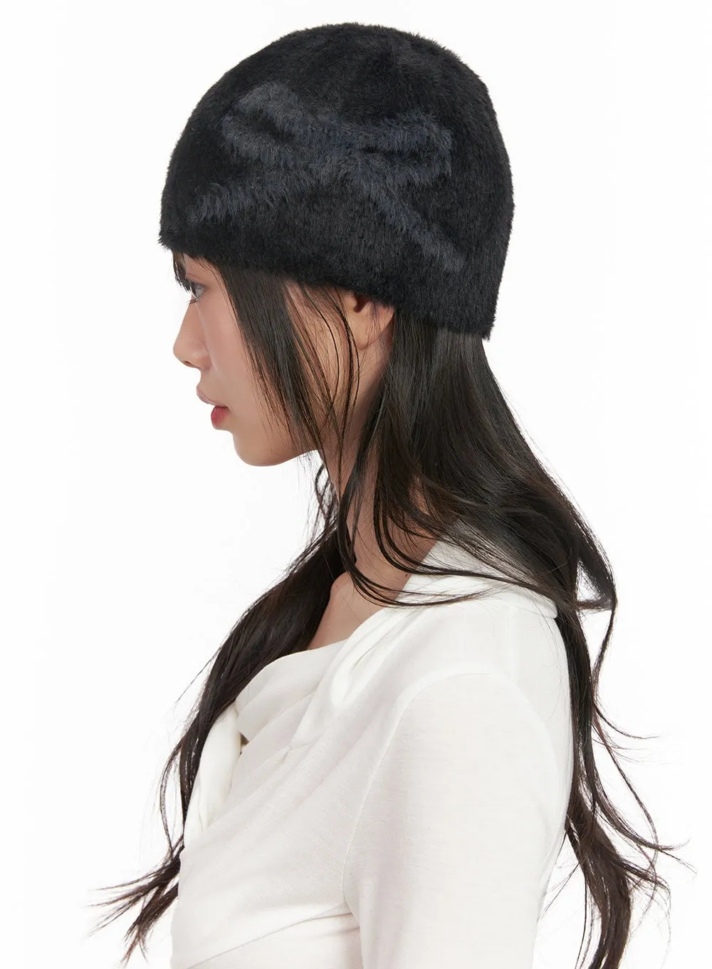 Chic Ribbon Fur Beanie CJ501