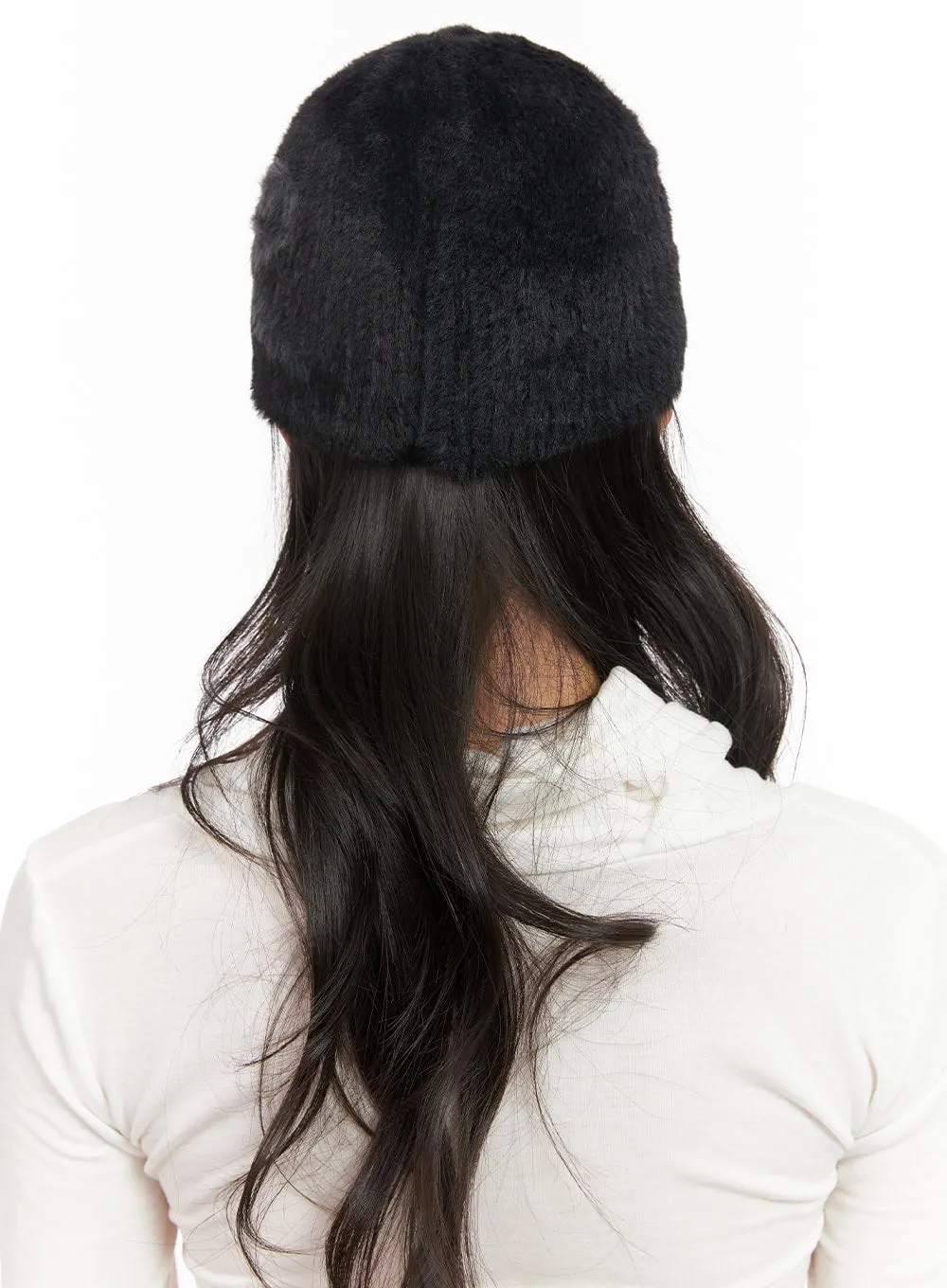 Chic Ribbon Fur Beanie CJ501