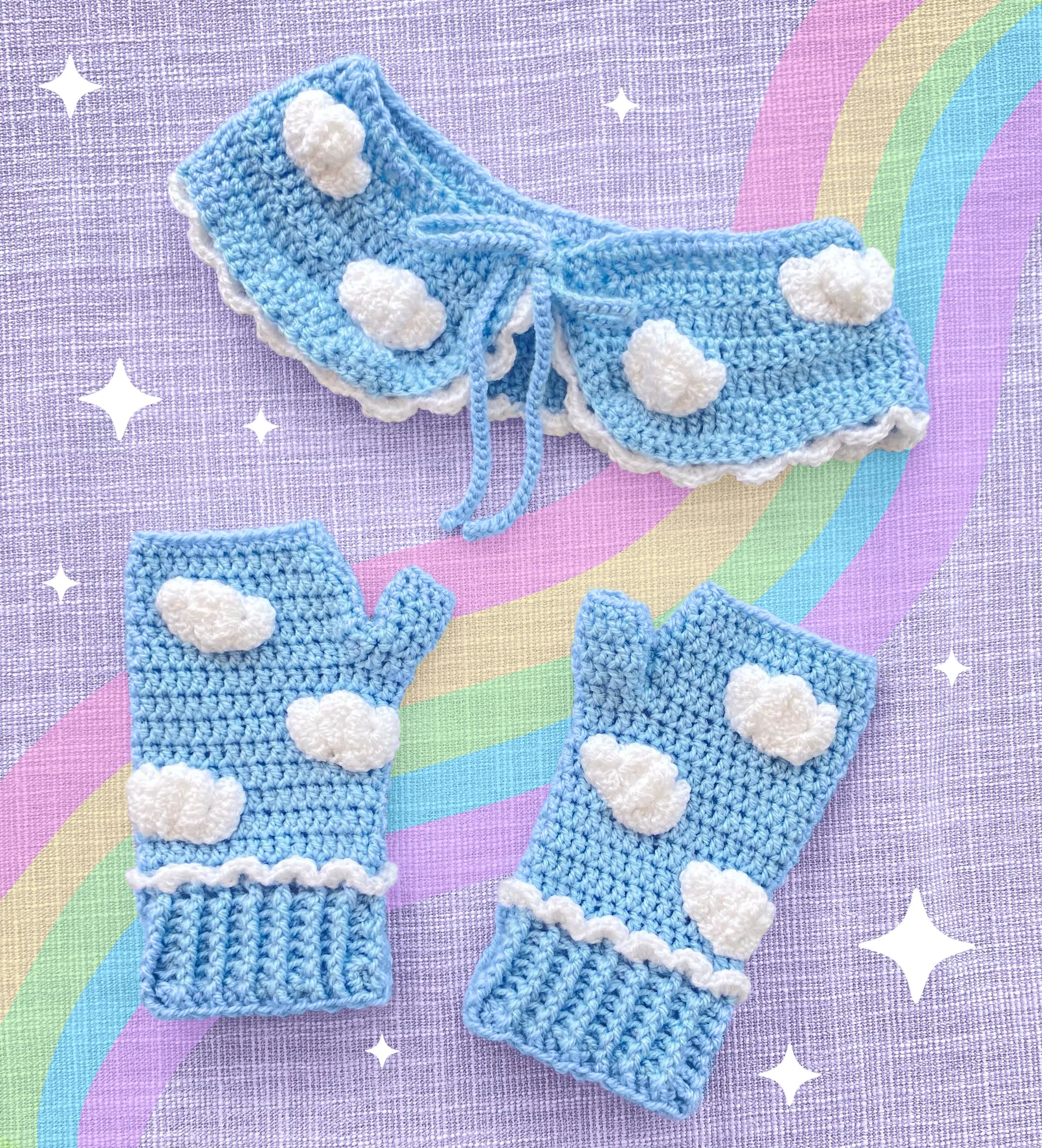 Cloud Fingerless Gloves (Custom Colour)