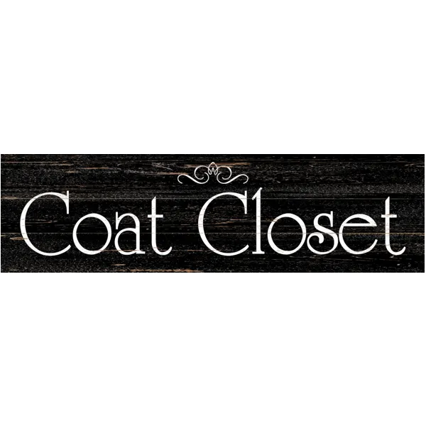 Coat Closet Sign- Black Coat Closet Sign