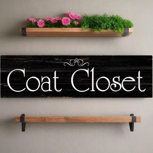 Coat Closet Sign- Black Coat Closet Sign