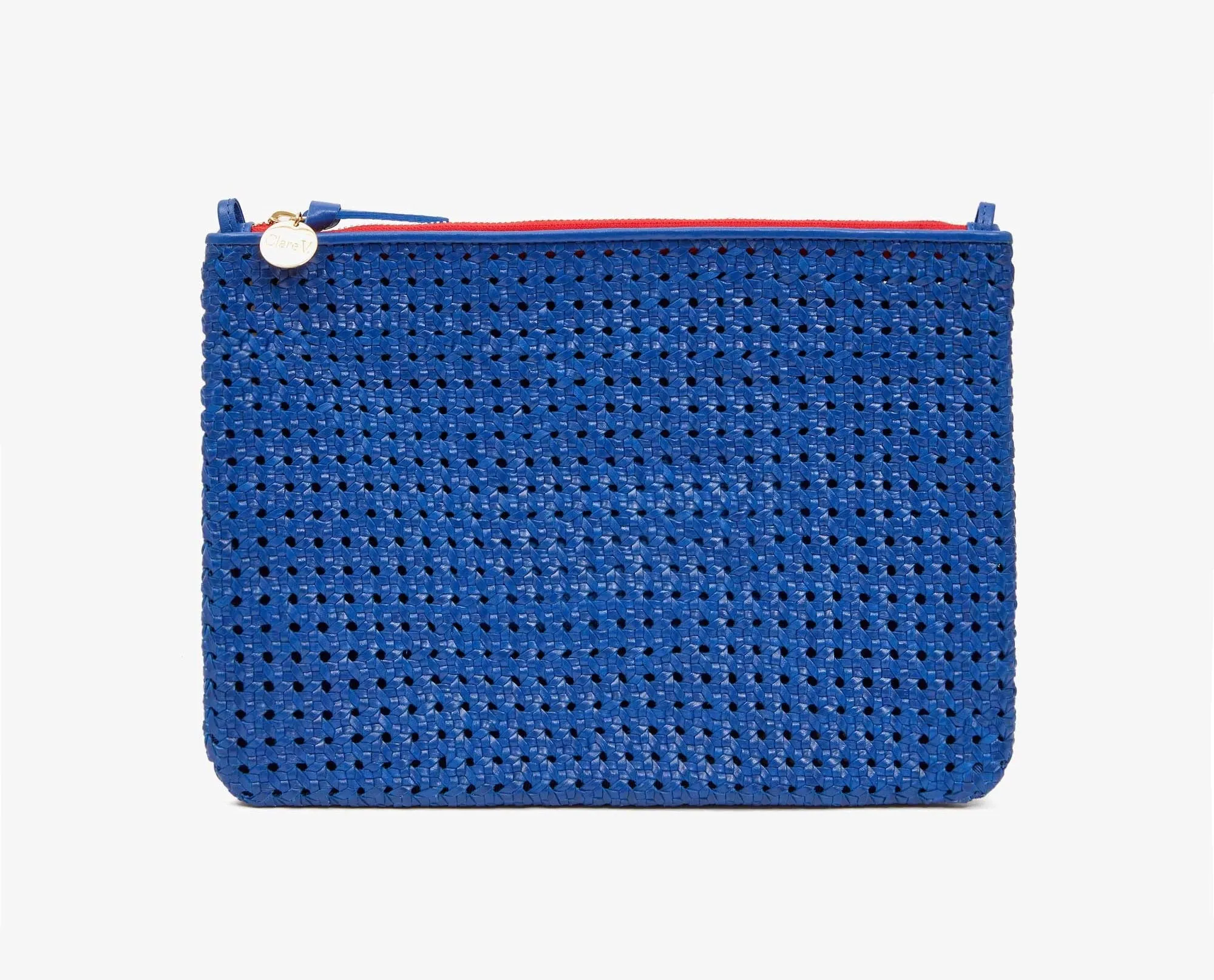 Cobalt Rattan Flat Clutch