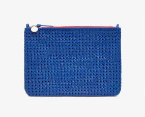 Cobalt Rattan Flat Clutch