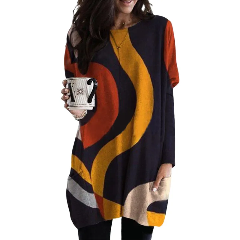 Contrast Geometric Pattern Sweater