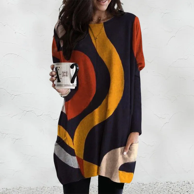 Contrast Geometric Pattern Sweater