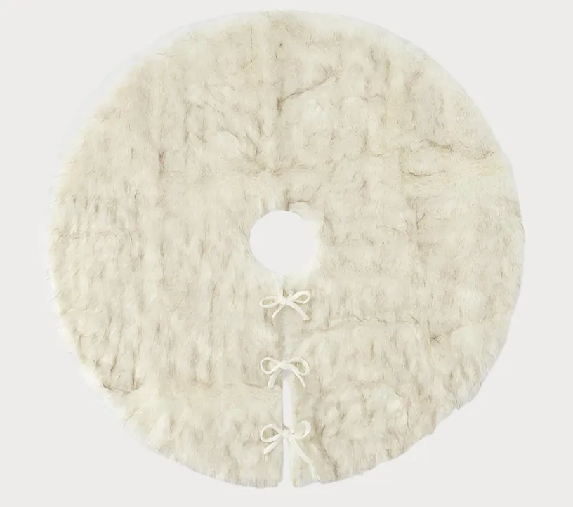 Cream Soft Faux Fur Tree Skirt - 50"