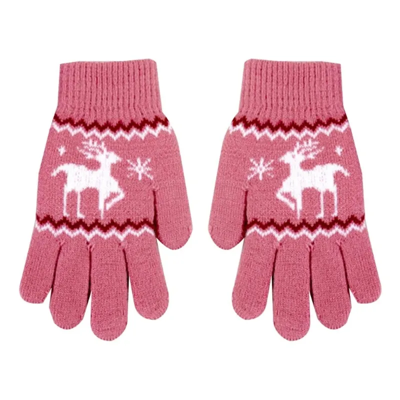 Deer Gloves Soft & Comfortable Warm Gloves for Boys & Girls 5-9 Years Old