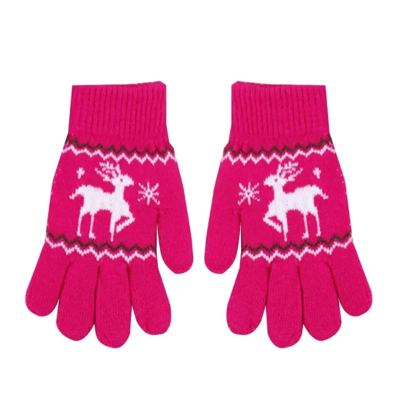 Deer Gloves Soft & Comfortable Warm Gloves for Boys & Girls 5-9 Years Old