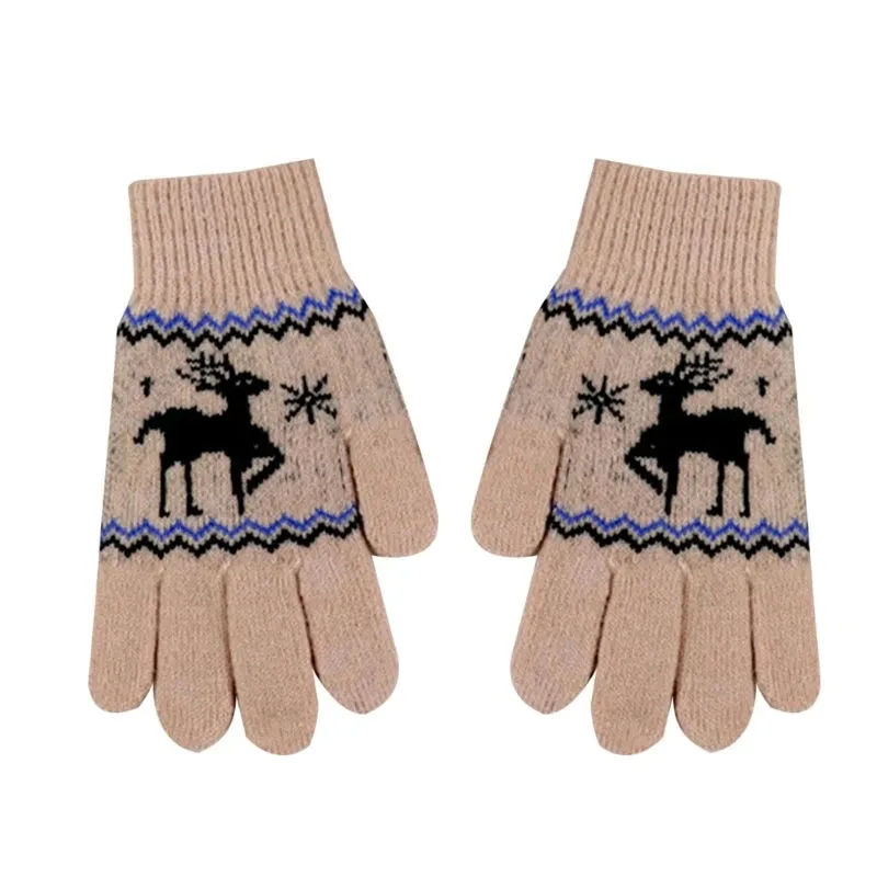 Deer Gloves Soft & Comfortable Warm Gloves for Boys & Girls 5-9 Years Old