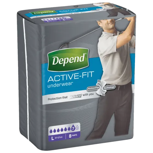 Depend Real Fit For Men Underwear, Heavy Absorbency, Large, 8 Pants