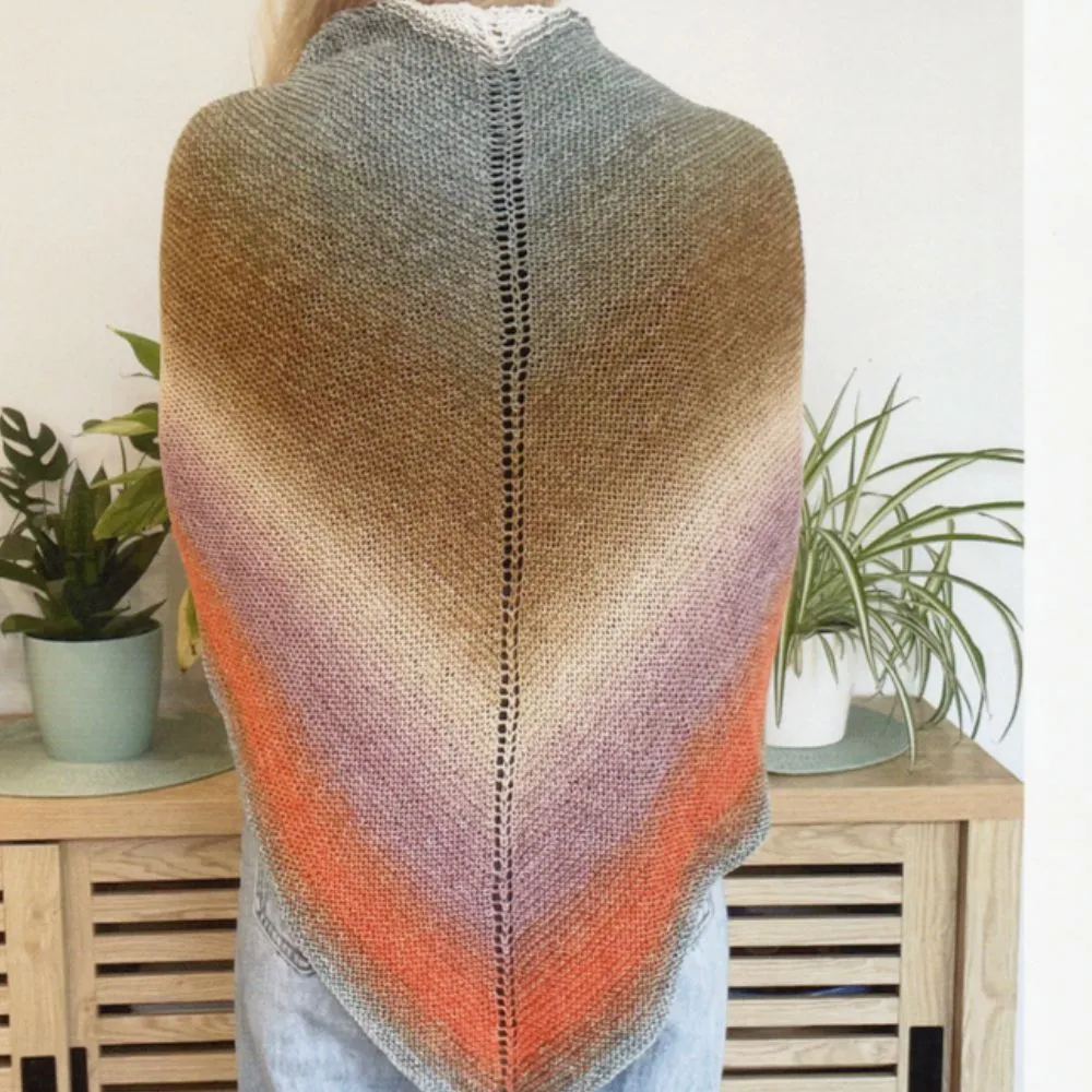 Desert Sunset Triangle Shawl Knitting Pattern (N1683)