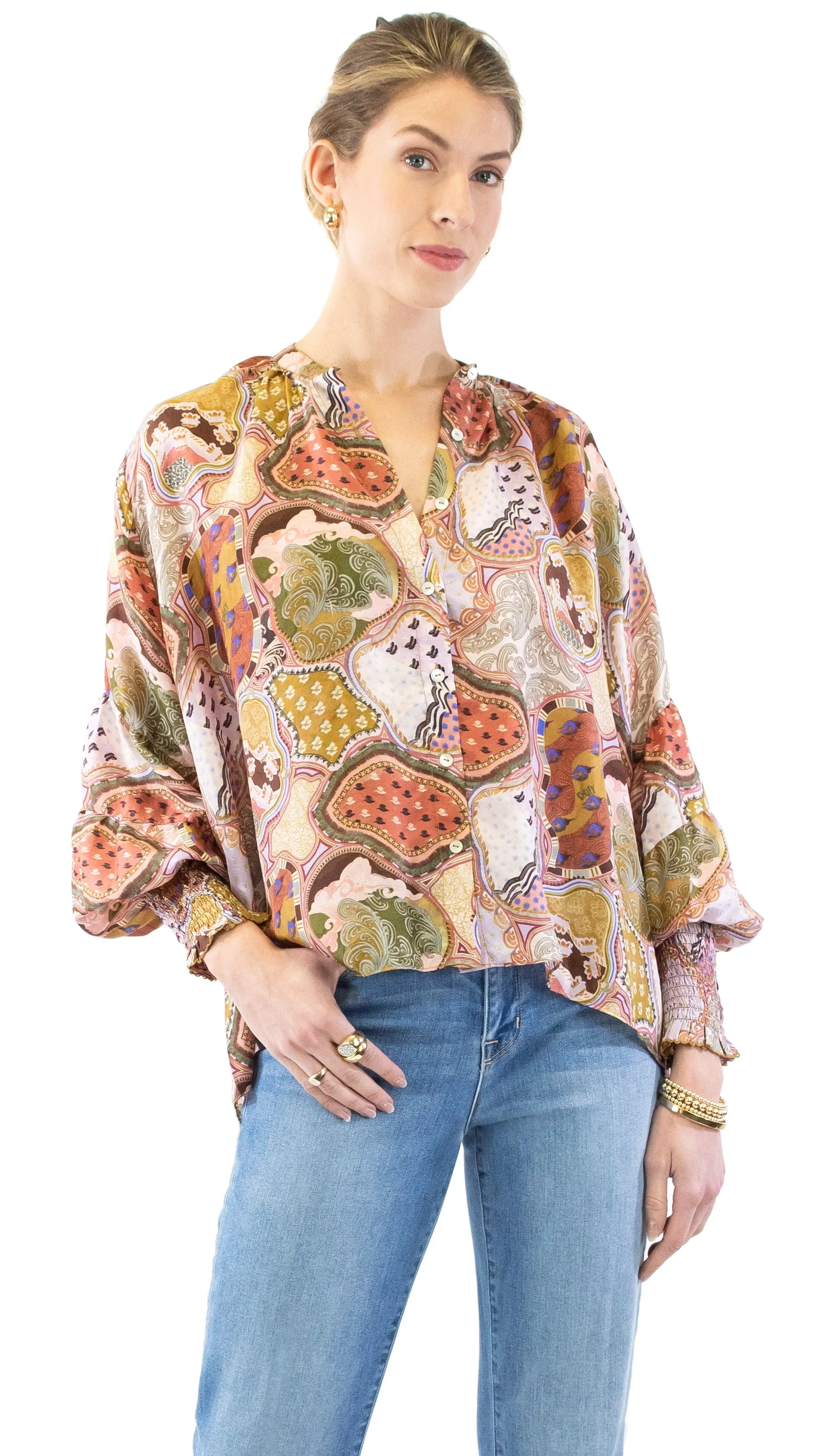 Desmond Silk Blouse - Soumy Olive