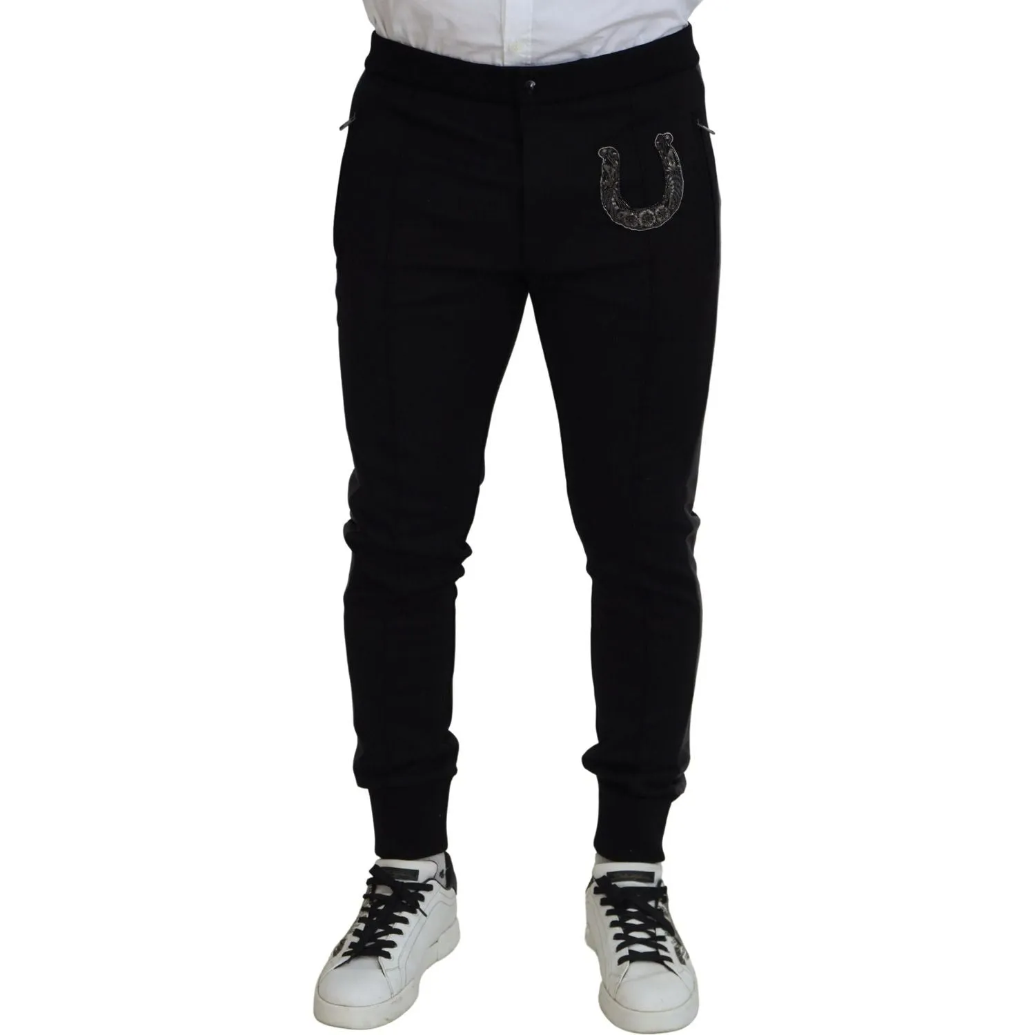 Dolce & Gabbana Elegant Black Jogger Pants in Luxe Wool Blend