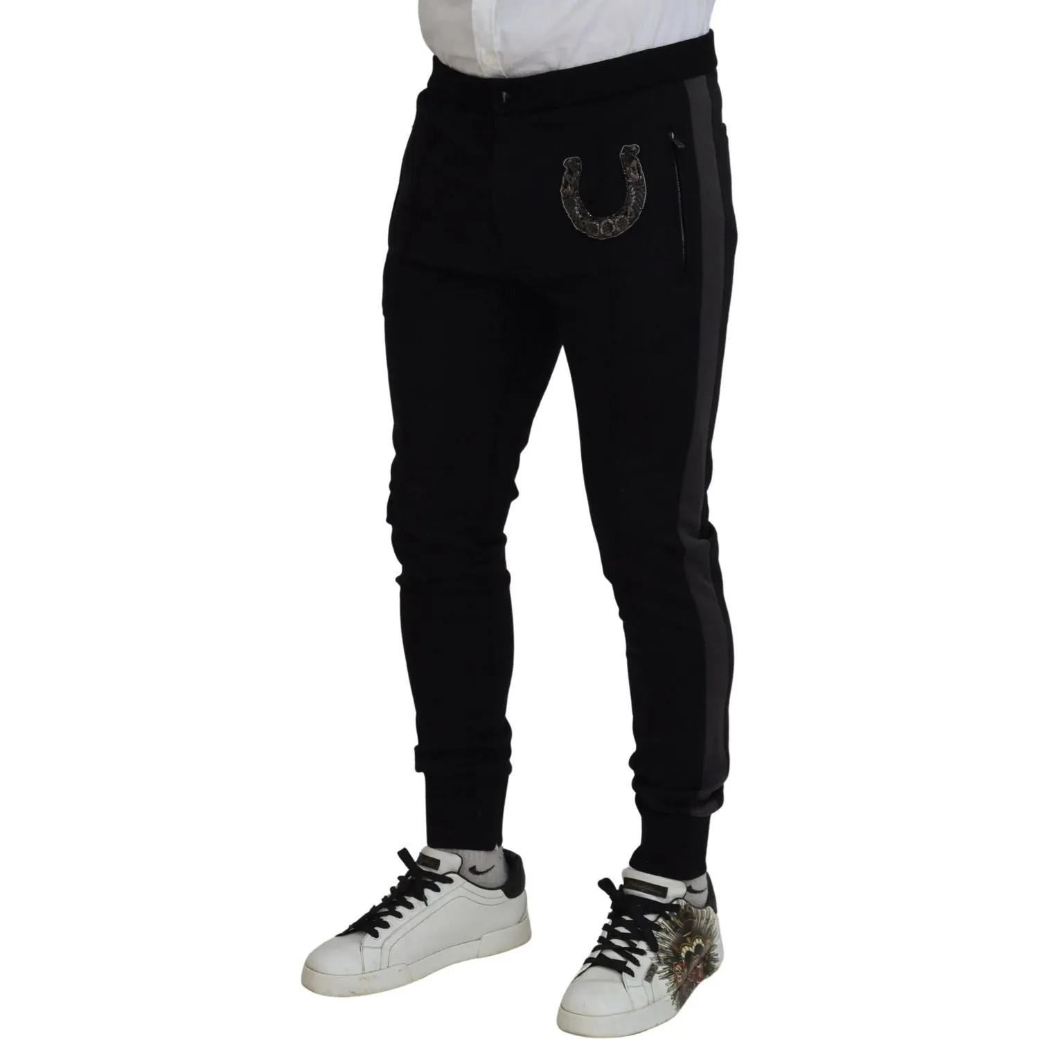 Dolce & Gabbana Elegant Black Jogger Pants in Luxe Wool Blend