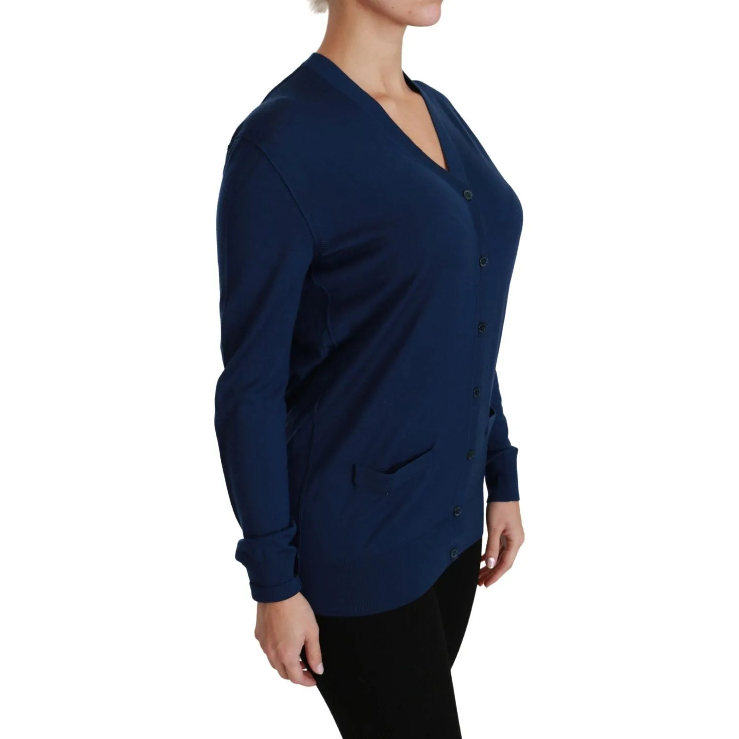 Dolce & Gabbana Elegant Blue Virgin Wool Cardigan