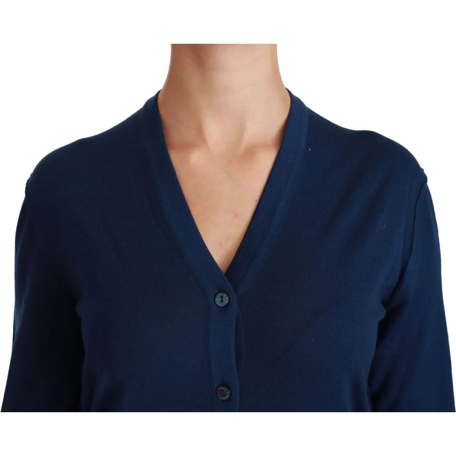 Dolce & Gabbana Elegant Blue Virgin Wool Cardigan