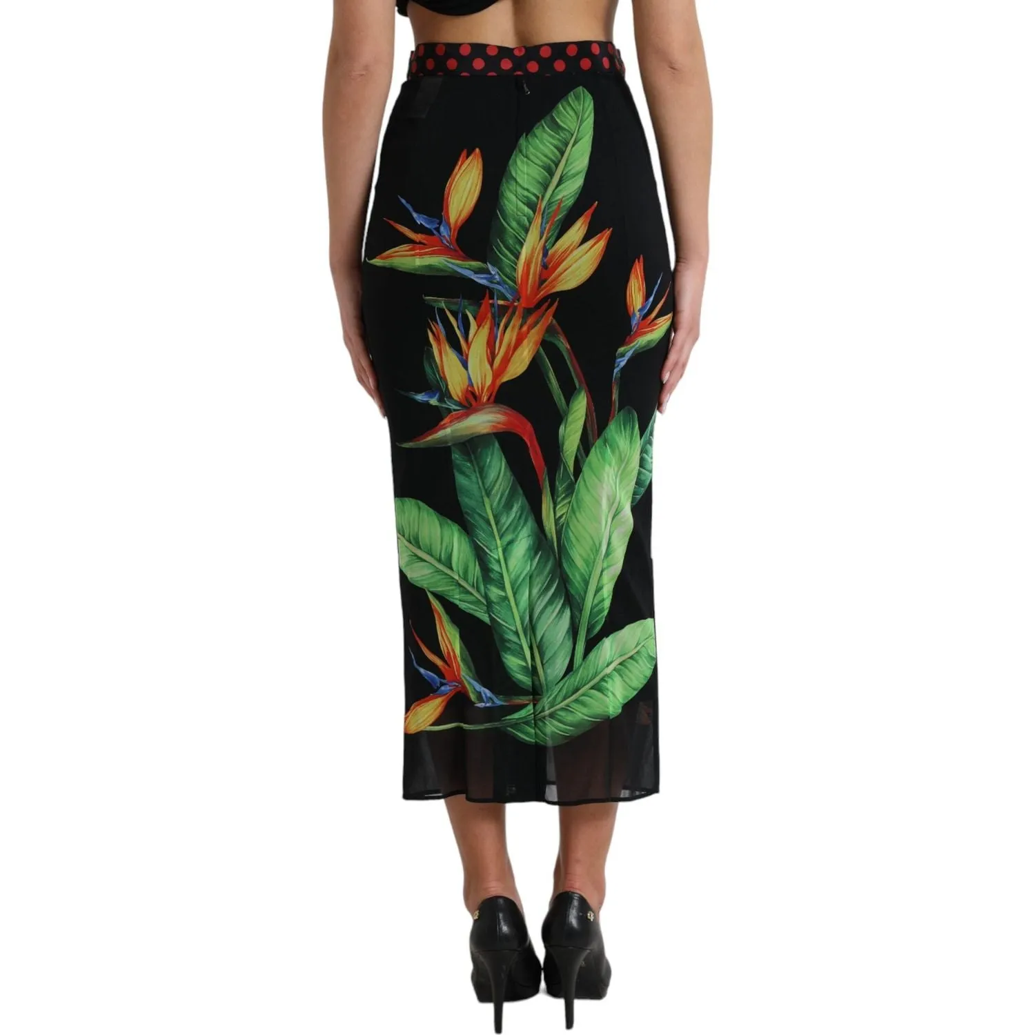 Dolce & Gabbana Floral High Waist Silk Midi Skirt