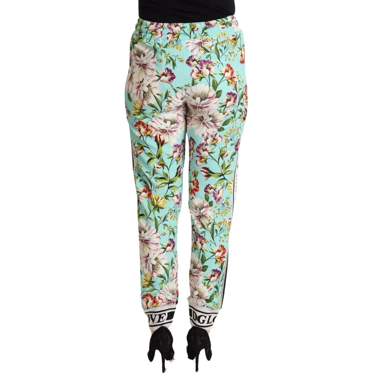 Dolce & Gabbana Floral Viscose Jogger Pants in Green