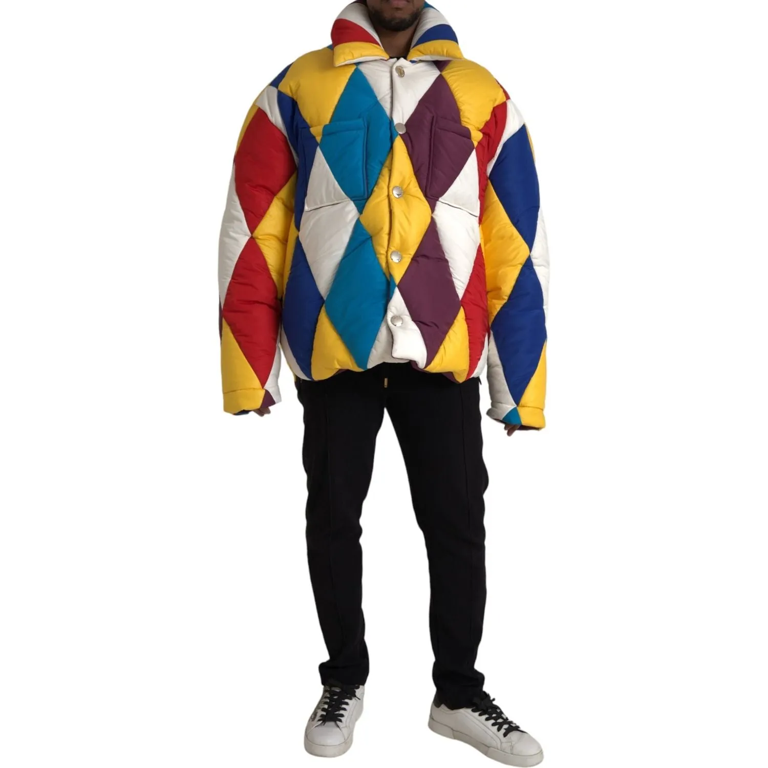 Dolce & Gabbana Multicolor Windbreaker Puffer Jacket Men