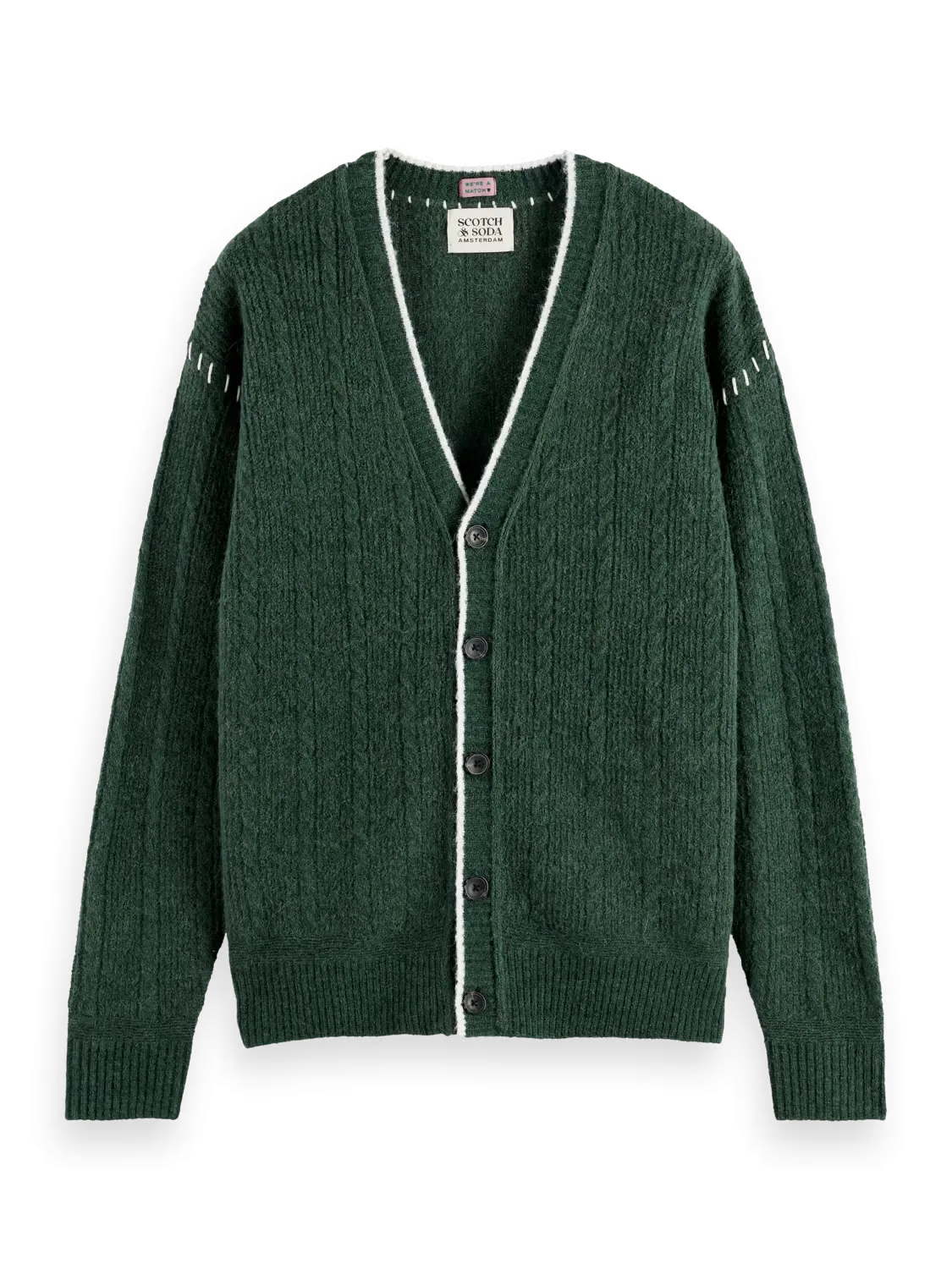 Drop Shoulder Alpaca Cardigan (Green) - 178824WI24301