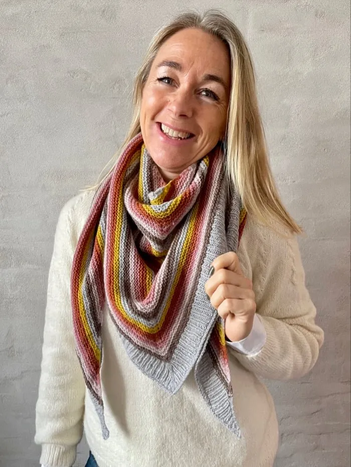 Easy Peasy striped shawl by Önling, No 15 knitting kit