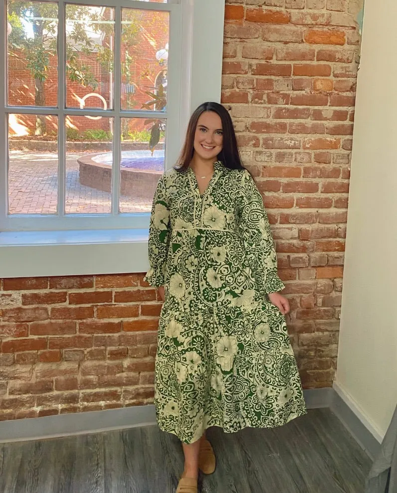 Elanor's Olive Midi Dress