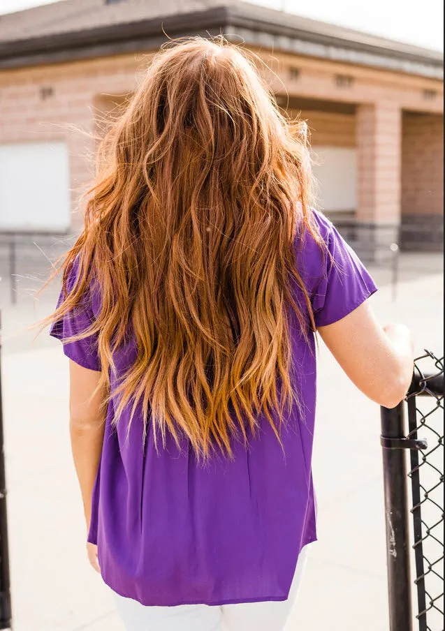 Embroidered Fiesta Top, Purple