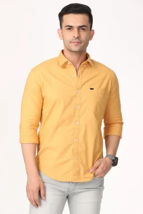 Energetic Yellow Plain Full Sleeve Shirt