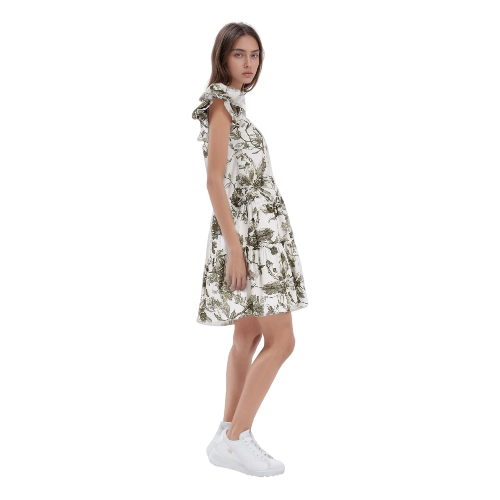 Erdem Floral Print Cotton-Poplin Dress. Size 4UK