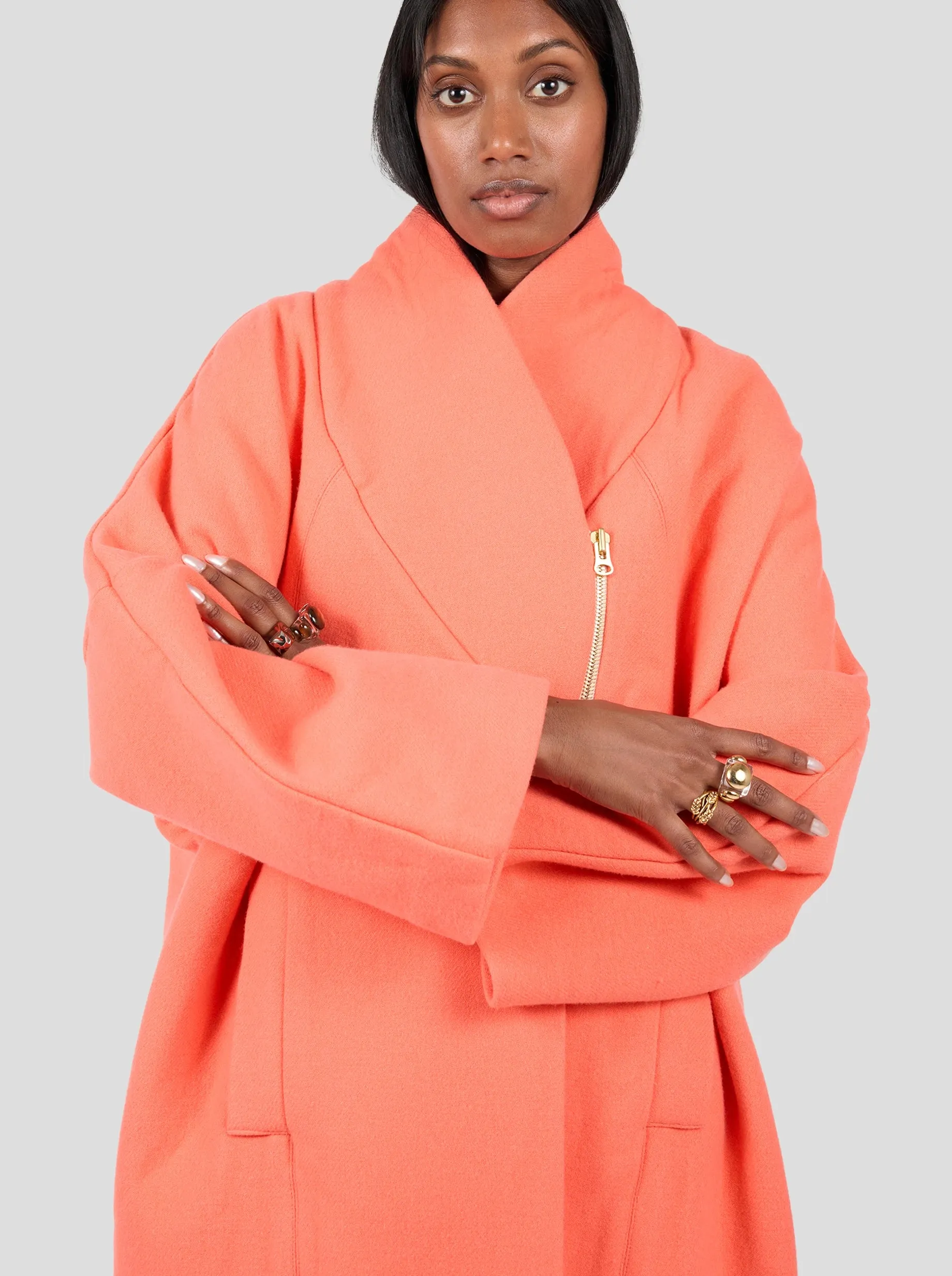 Eren Coat in Reef Orange Woolen Cashmere