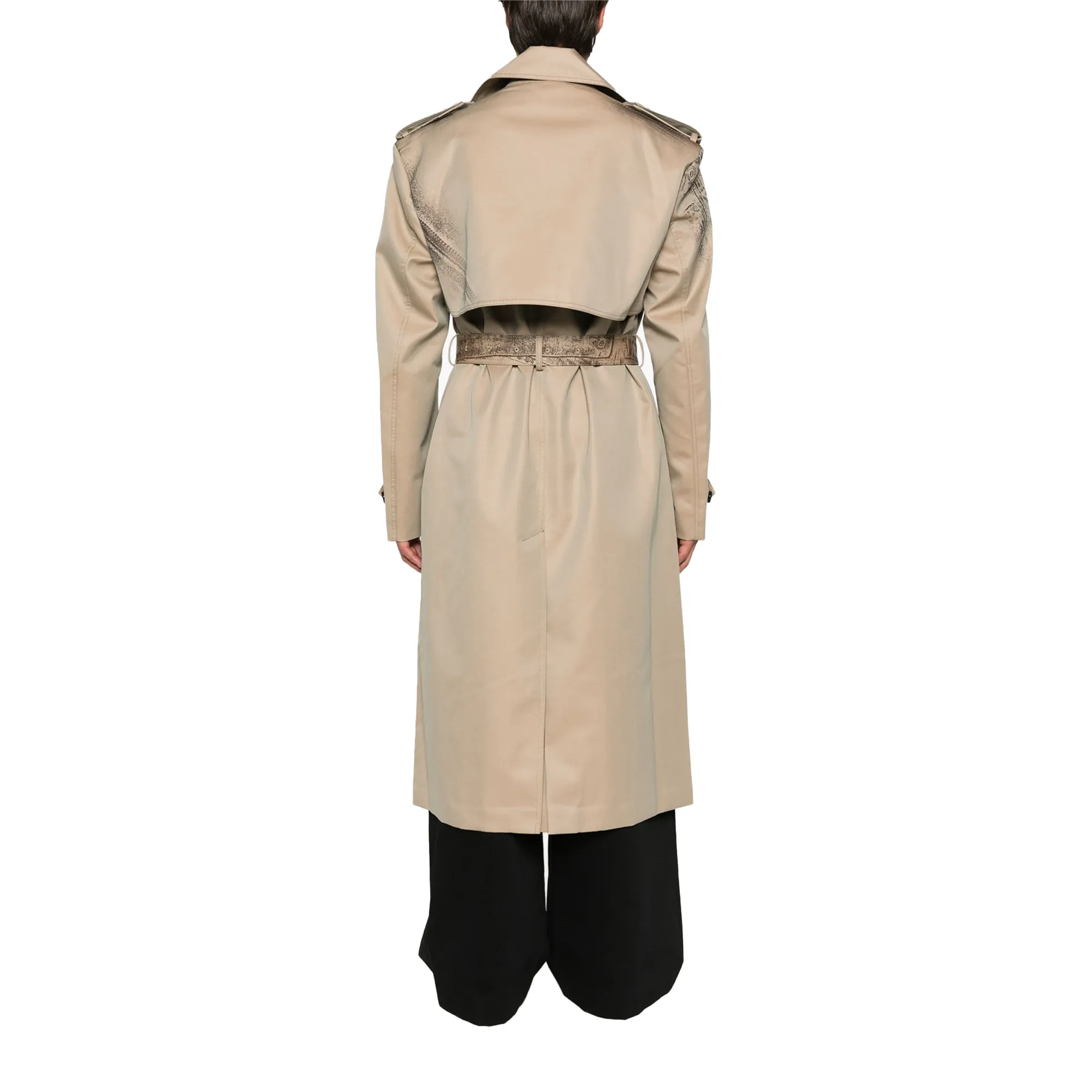 Feng Chen Wang  Deconstruction Printed Trench Coat Khaki