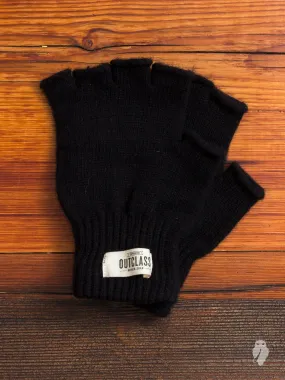 Fingerless Wool Gloves in Black