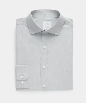 Flannel Spread Collar Dress Shirt in Light Grey