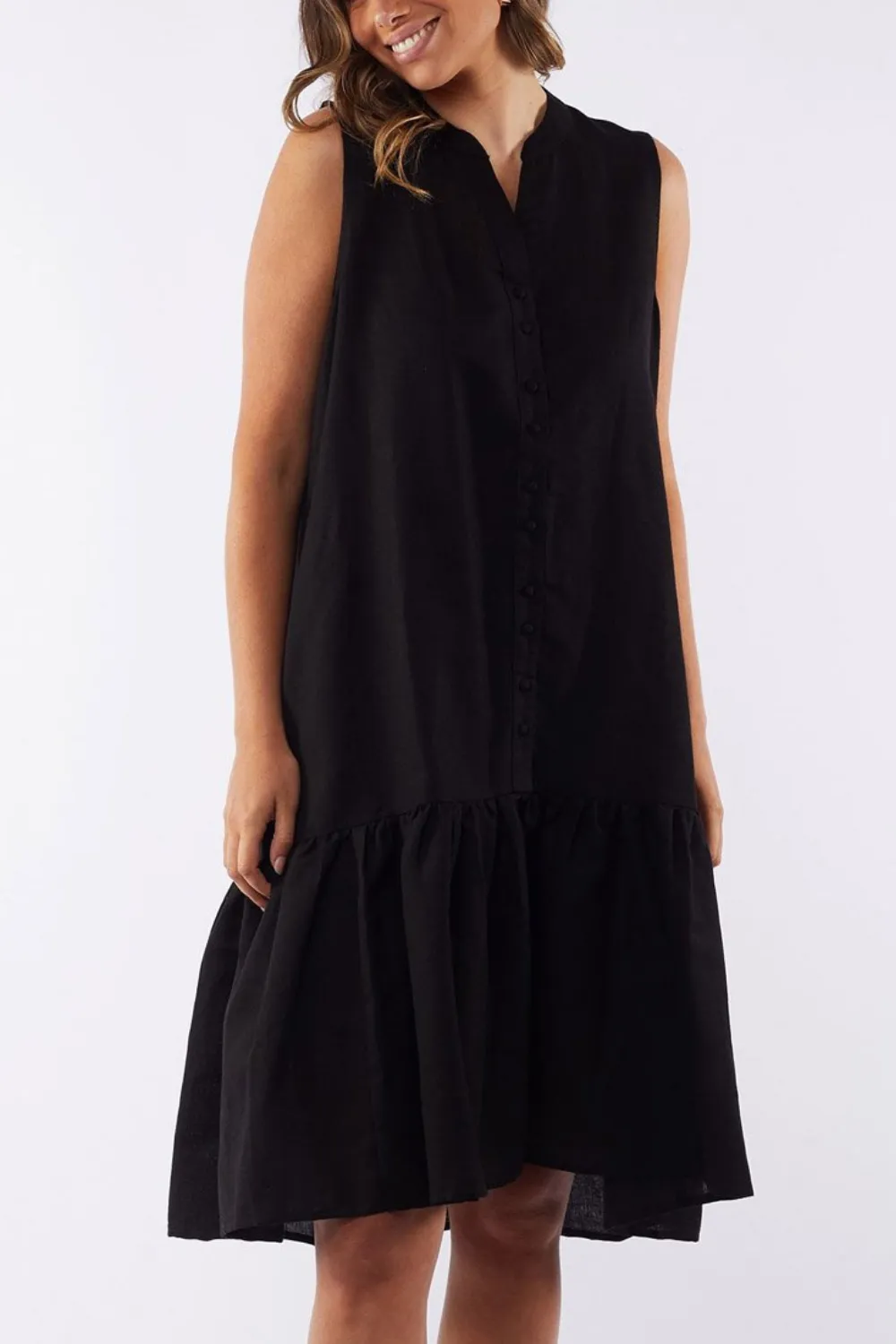 Flarred At The Hem Dress In Black