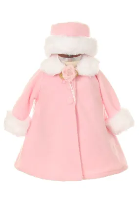 Fleece Faux Fur Collar Stylish Coat Baby Girl 6-24M