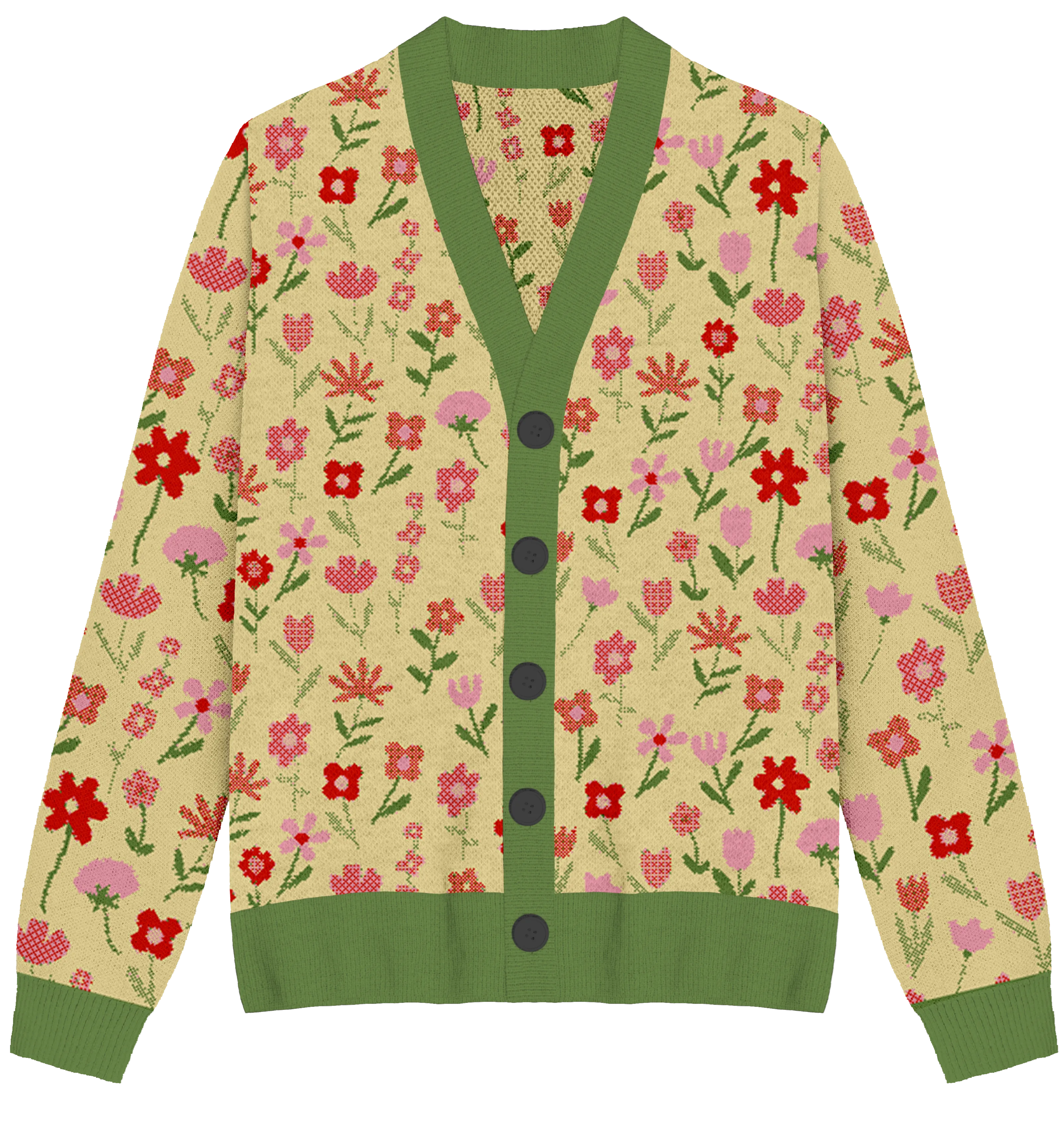 Flower Patch Knit Cardigan