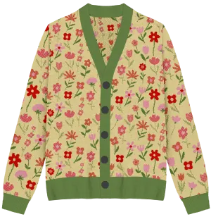 Flower Patch Knit Cardigan