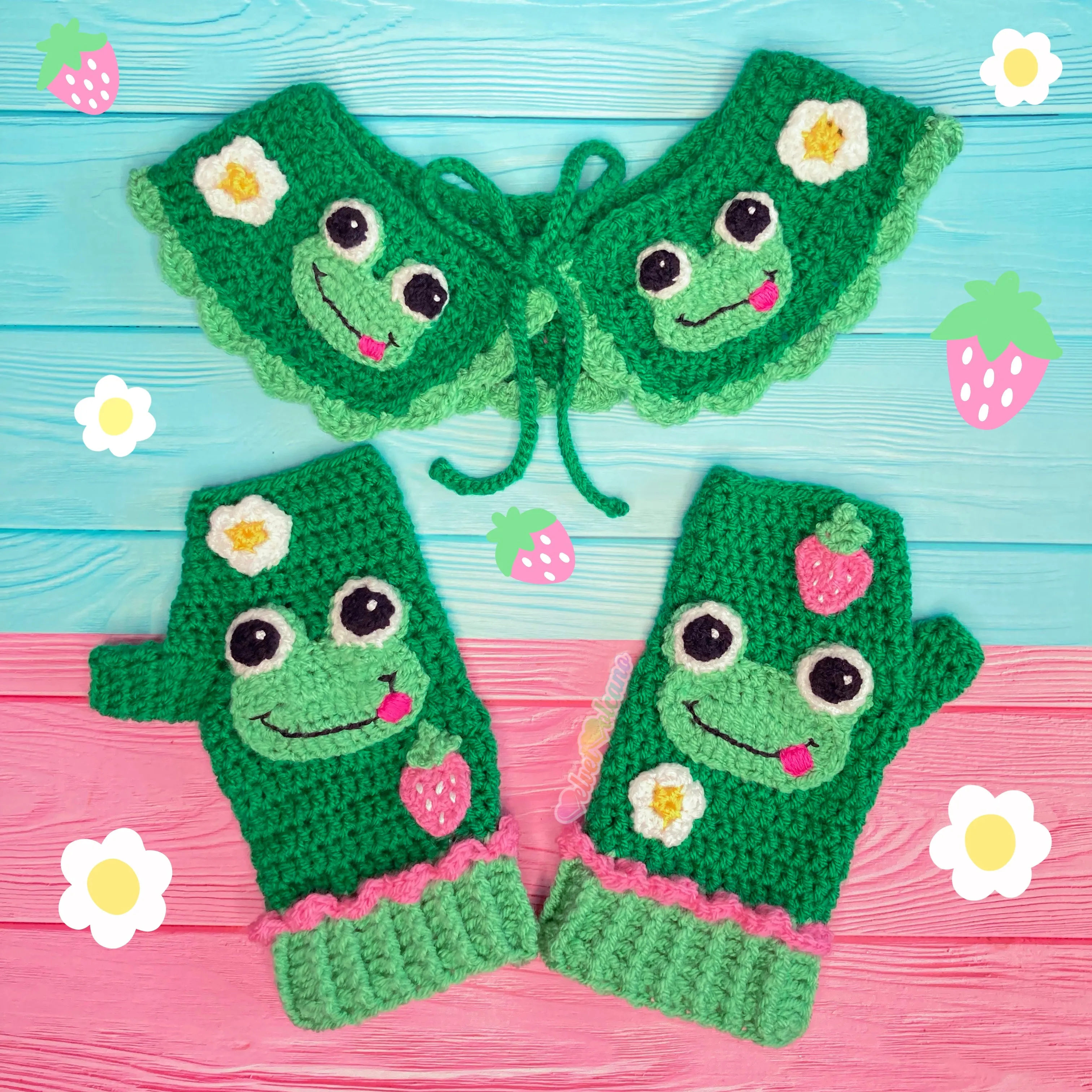 Froggy Fingerless Gloves