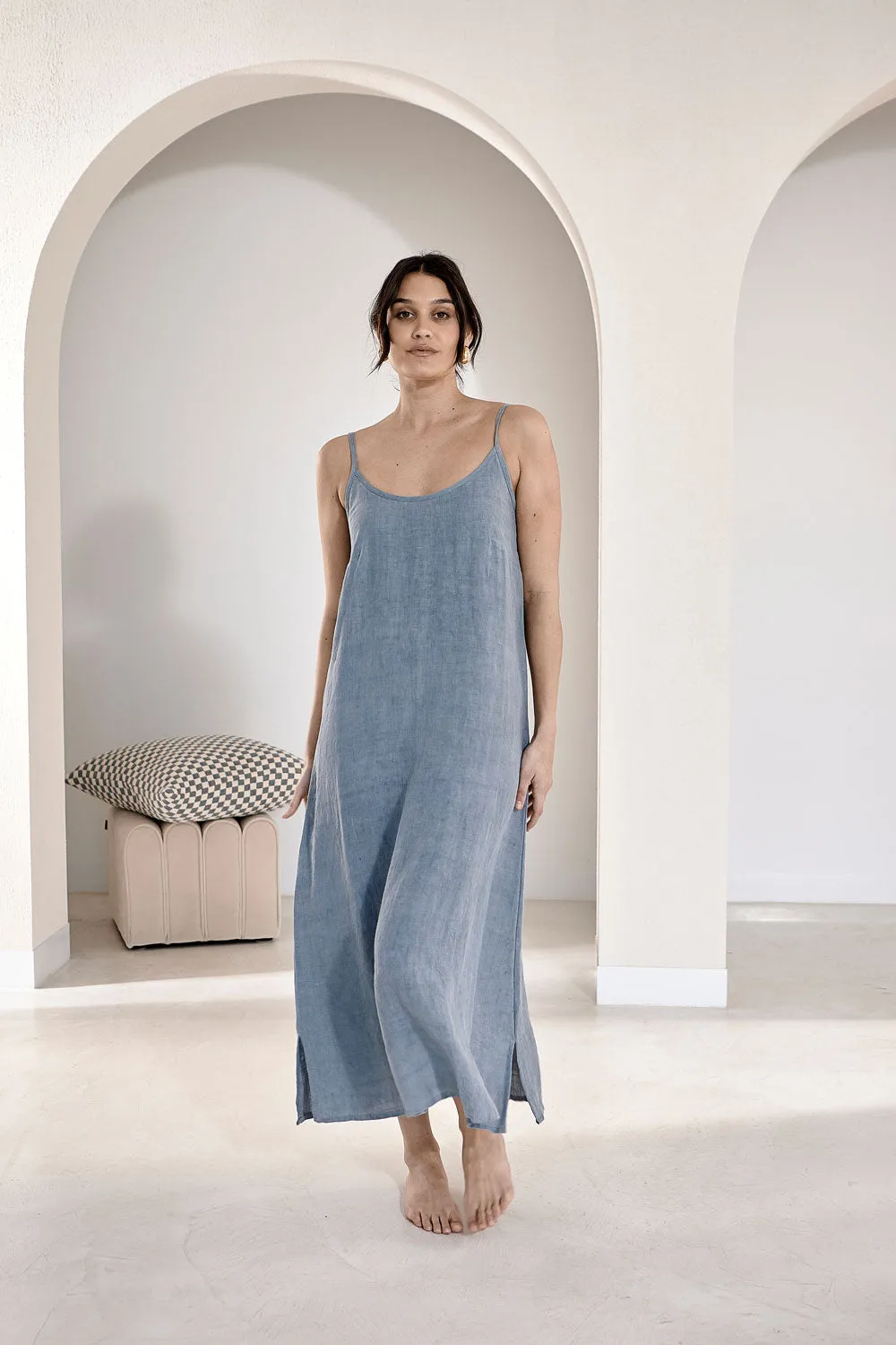 Fundamental Linen Midi - Blue