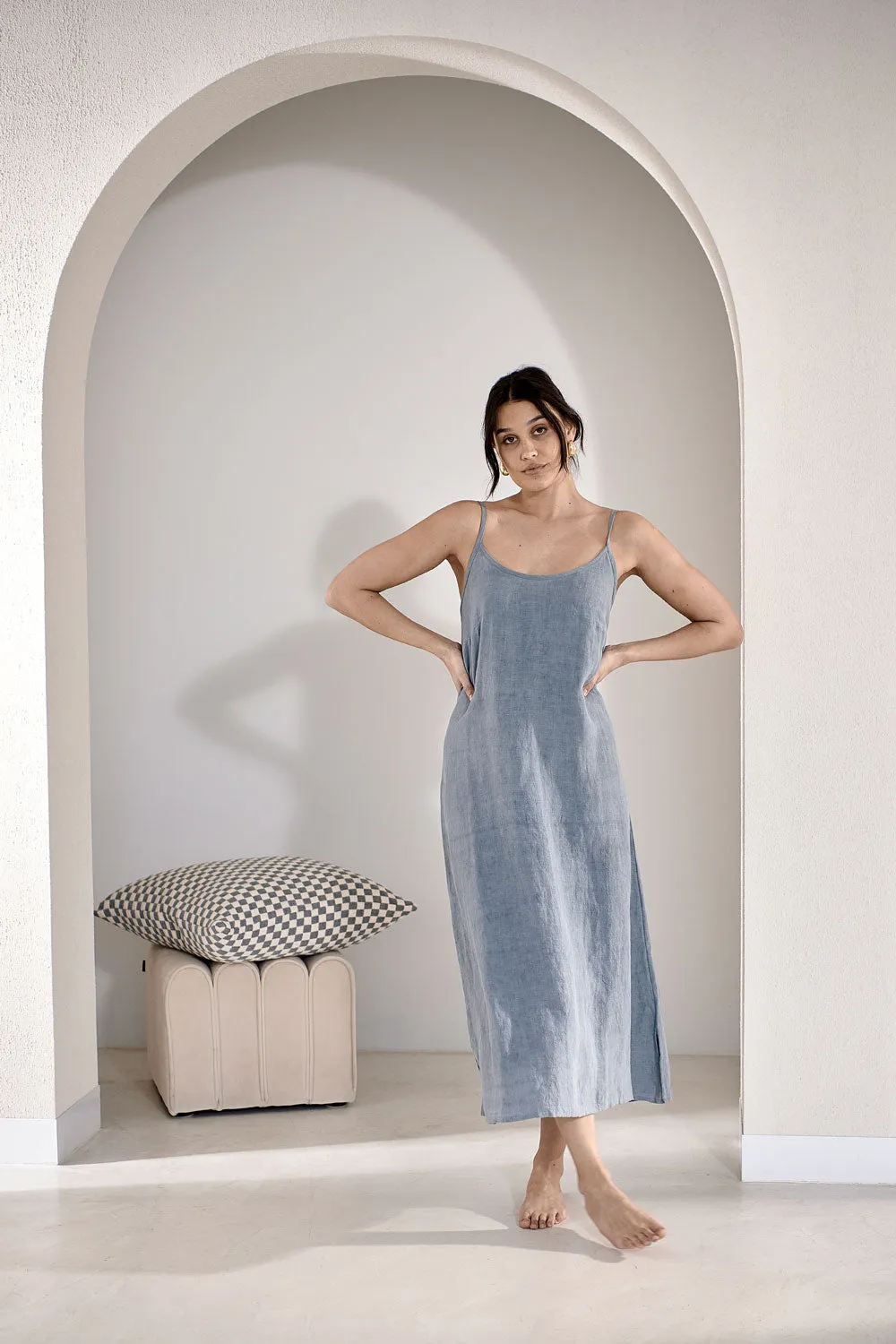 Fundamental Linen Midi - Blue