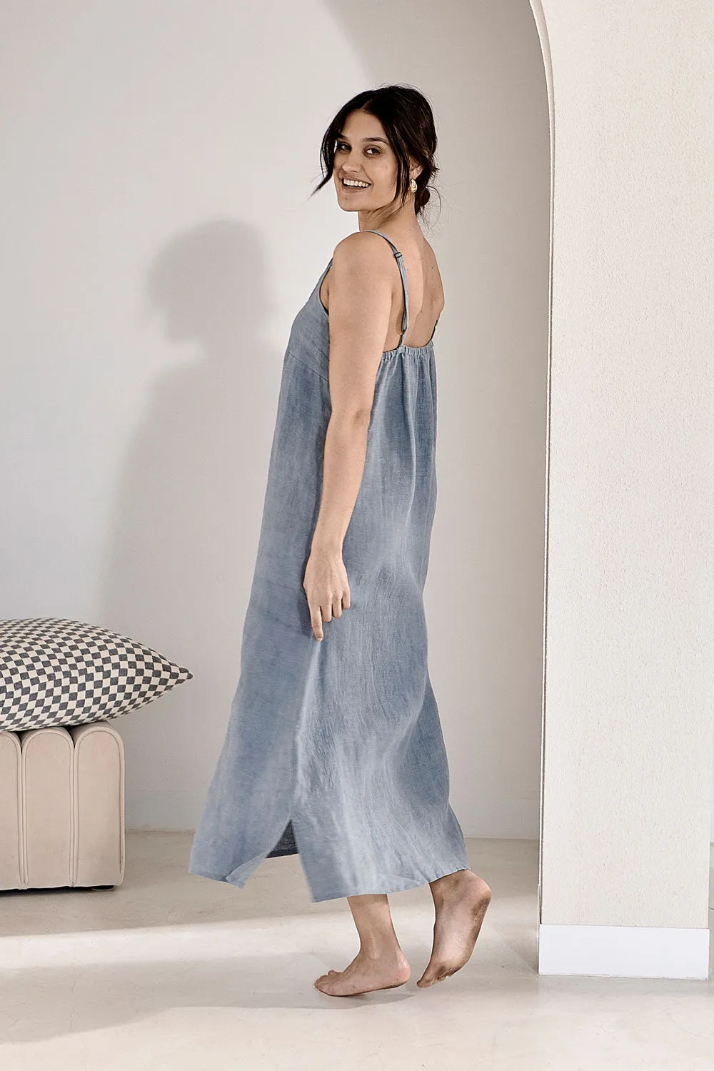 Fundamental Linen Midi - Blue