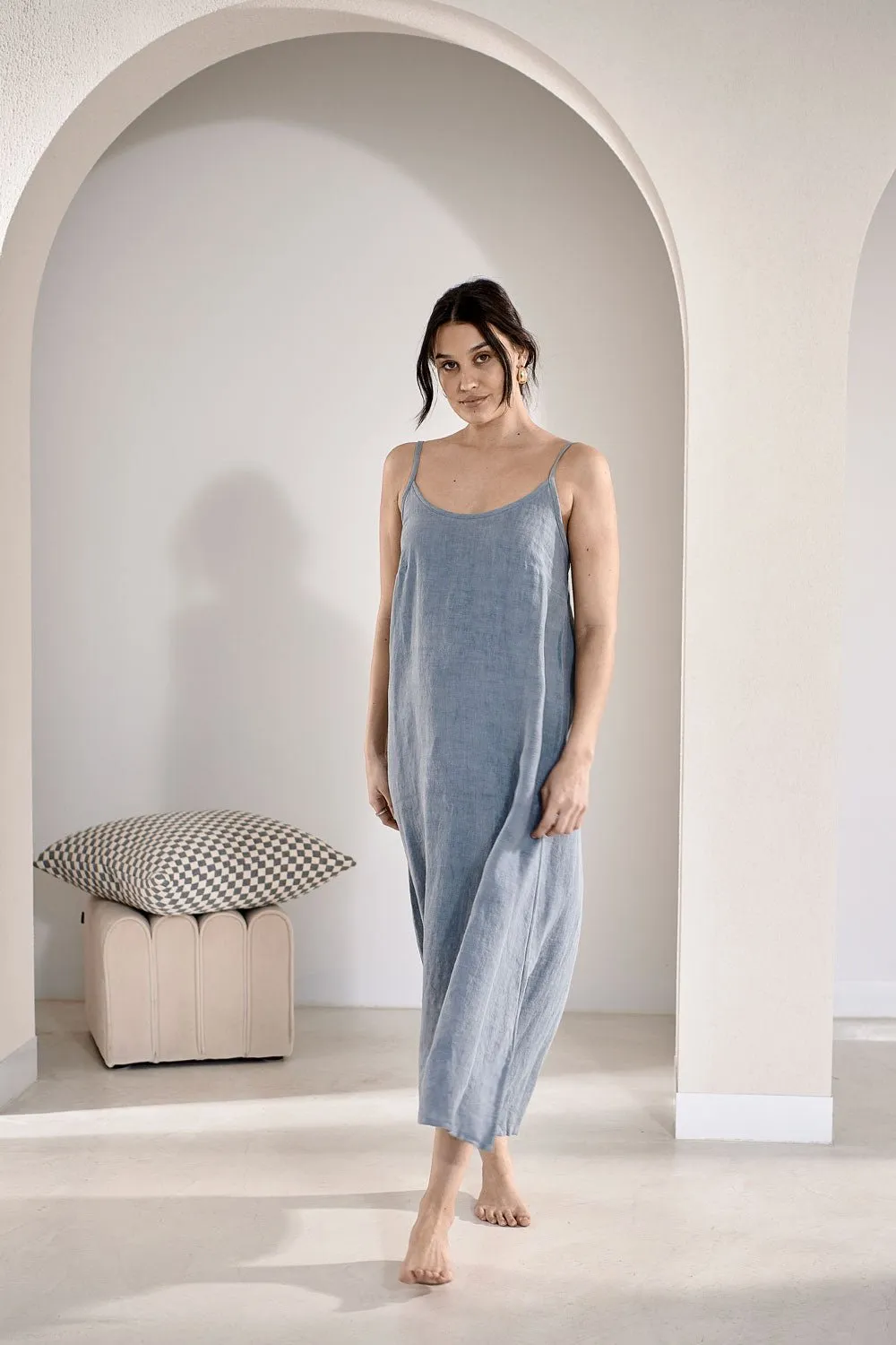 Fundamental Linen Midi - Blue