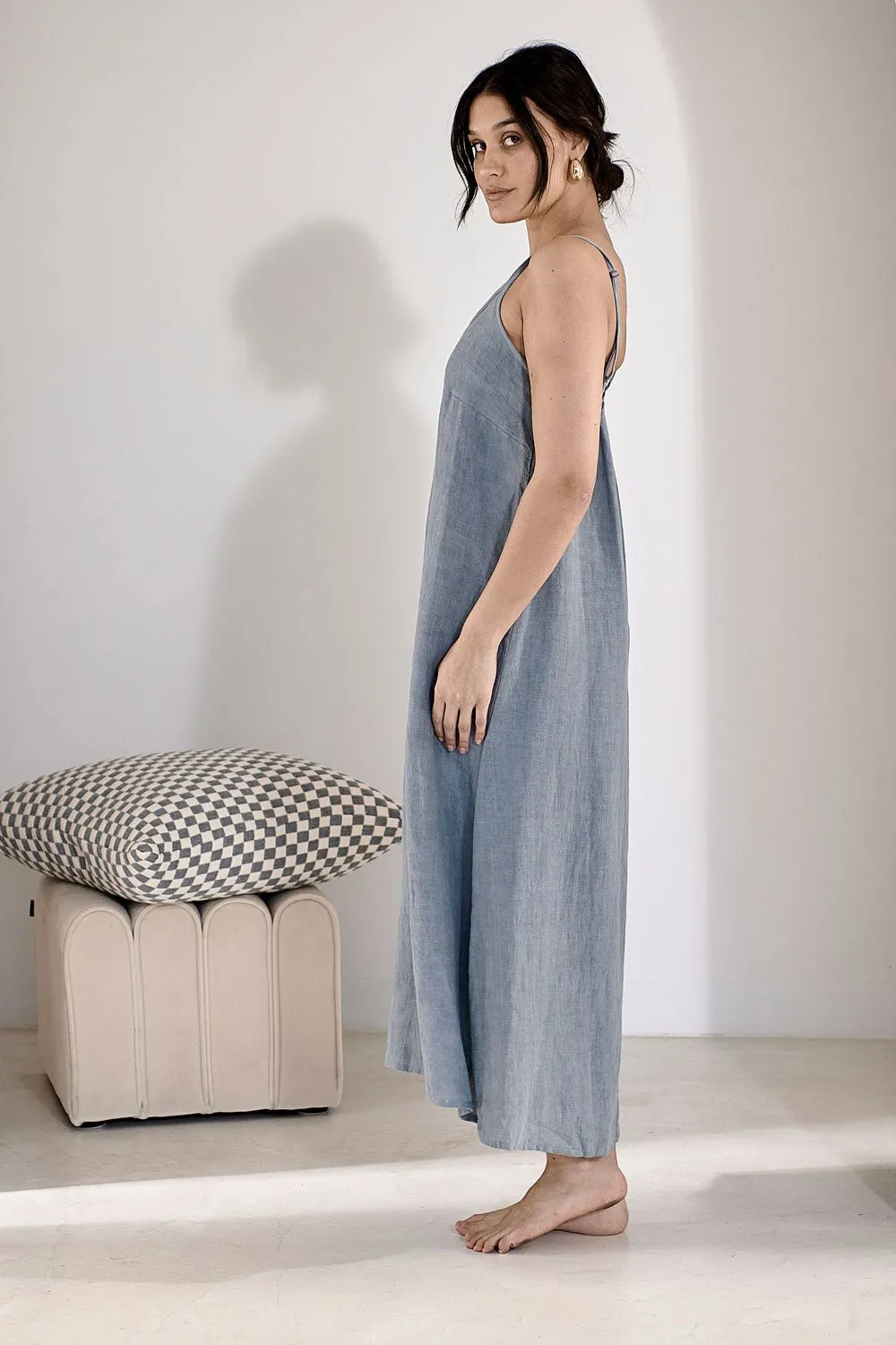 Fundamental Linen Midi - Blue