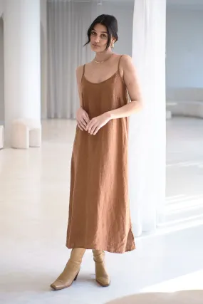 Fundamental Linen Midi - Nutmeg